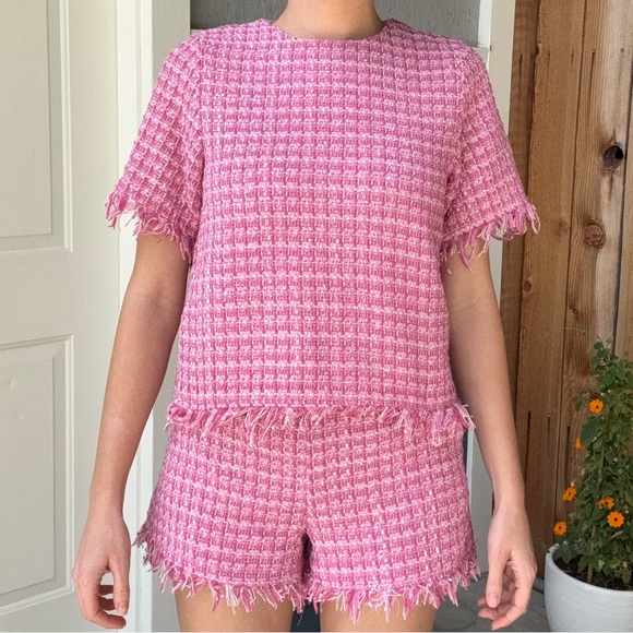 Pink Tweed Set with Fringe Edge, S/XS - Picture 2 of 11